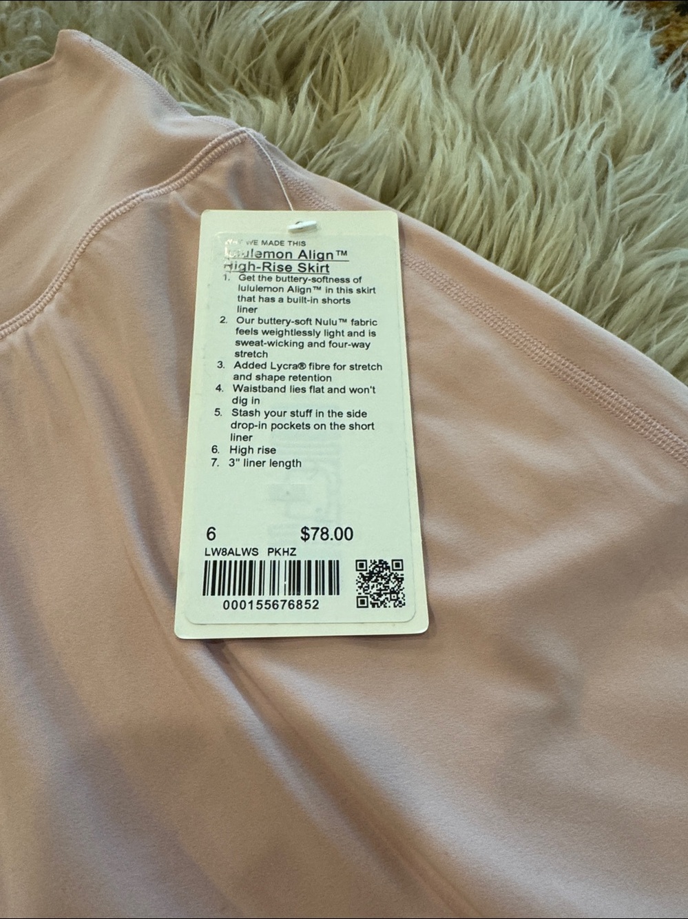 NWT Lululemon Align High Rise Skirt size 6. Blush pink. - Picture 3 of 7